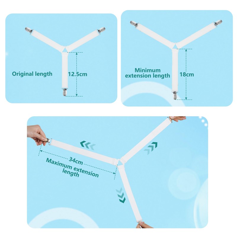 GeeRic Set of 8 Bed Sheet Clips, Anti-Slip Clips, Futon