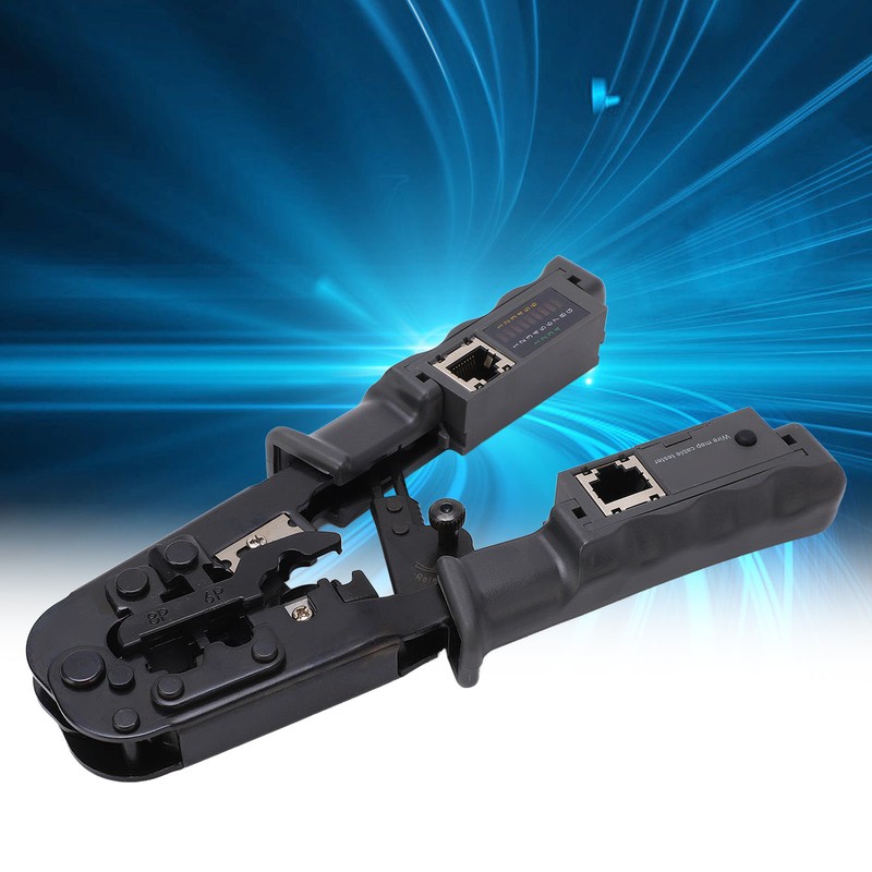 Ratcheting Modular Data Cable Crimper Wire Stripper Cutter 4P 6P