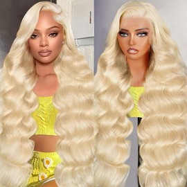 XZZ 613 13x6 Lace Front Wig Human Hair 220 Density Blonde Wig Human Hair Pre Plucked 613 HD Lace Frontal Wig 24 Inch 613 Loose Deep Wave Wig Human Hair Glueless Wigs for Women