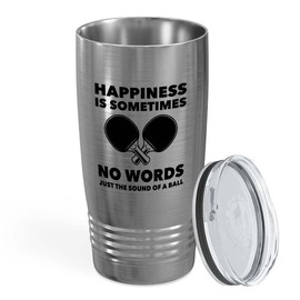 Flairy Land Table Tennis Silver Tumbler 20oz - sound of ball - Table Tennis Paddles Ping Pong Table Tennis Racket Indoor Game Score Keeper Professional Tennis Trainer