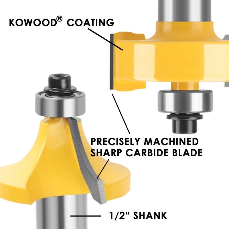 KOWOOD Router Bits Sets 35B Pieces, Tungsten Carbide Router Bits