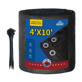 MVPNET 90% Heavy Duty Mesh Tarp with Grommets, 4' x 10' Shade Canopy for Patio, Garden Privacy Fence Screen, Outdoor Sun Shades for Backyard, Black