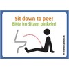 immi 6 x Sitting Pee Fun Stickers A7 (Small) for