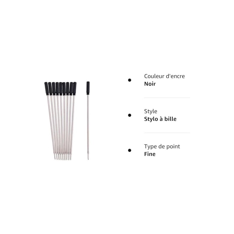 10Pcs Durable and Useful 11.5 cm Fine Point Metal Biros