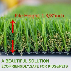Realistic Artificial Grass Turf - 2FTX30FT(60 Square FT) Indoor Outdoor Garden Lawn Landscape Synthetic Grass Mat