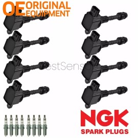 OEM 8Pack Ignition Coil Spark Plug for 04-07 Nissan Armada Titan Infiniti 5.6L UF510