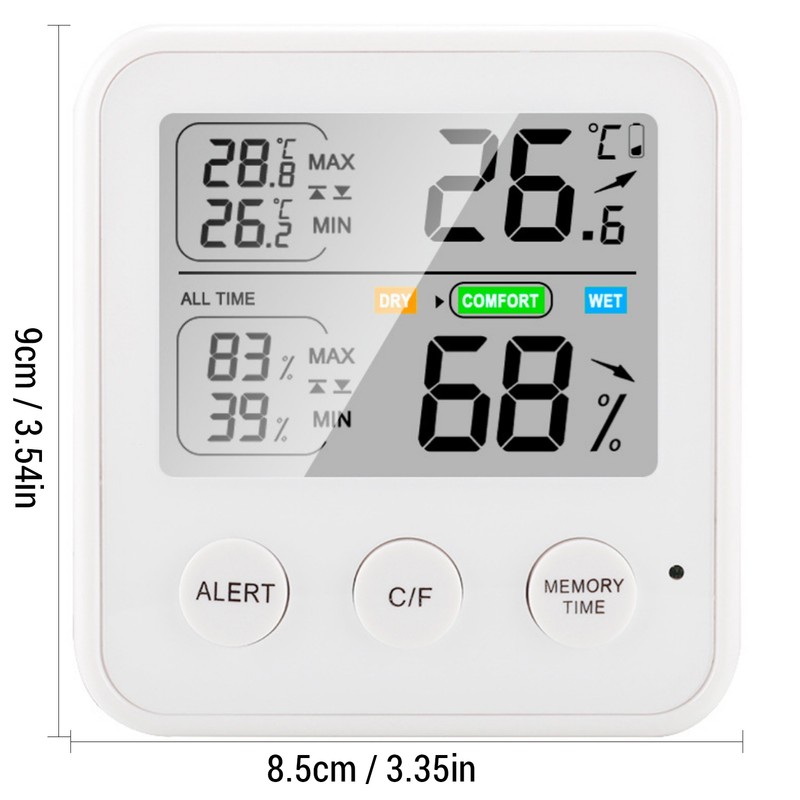High Precision Magnetic Thermometer Hygrometer Digital Thermo-Hygrometer with LCD Screen