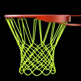 Glow in The Dark Basketball Net, Night Light Basketball Hoop Net, Basketballs Nets Heavy Duty Fluorescent Yellow Outdoor Replacement Basketballs Nets, Anti-Whip for Indoor, Outdoor
