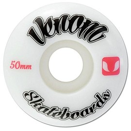 Venom Skateboards Wheels 99a Urethane for Street Skating Skateparks White Set of 4 Size 50mm