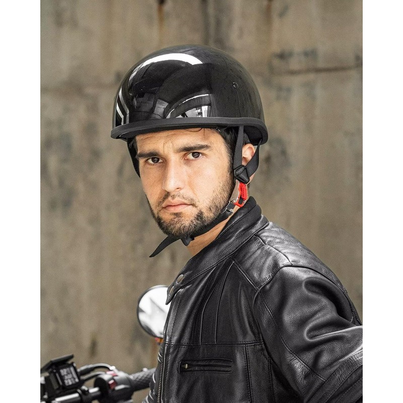 ILM Motorcycle Half Helmet with Sunshield Quick Release Strap Half