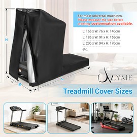 Onlyme Copertura impermeabile per tapis roulant in tessuto Oxford 210D, per tapis roulant domestico non pieghevole, con cerniera e coulisse, protezione per attrezzature per il fitness, 206 x 94 x 170