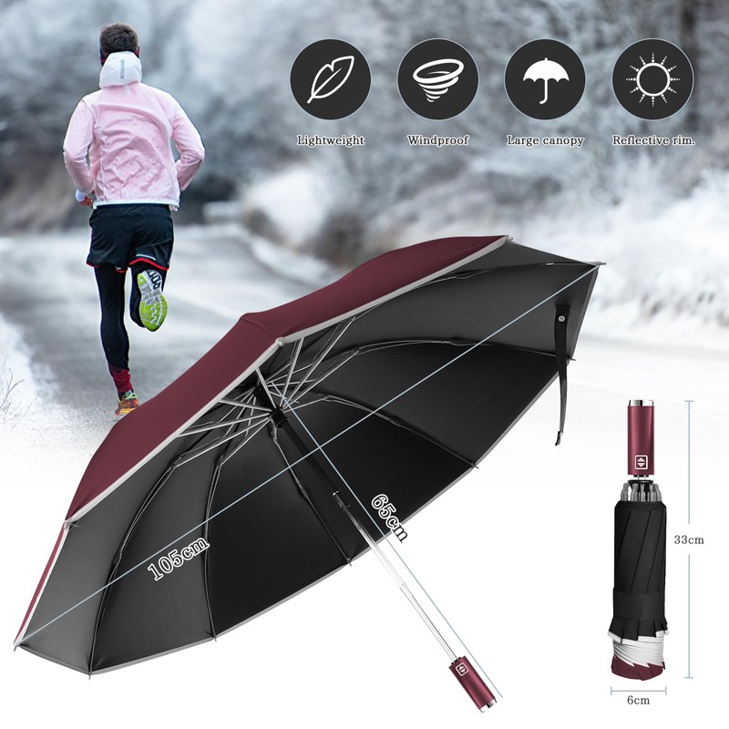 Pioggistar Windproof Umbrella for Men and Women, Inverted Umbrellas 10