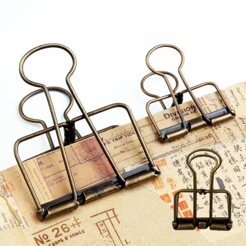 Pack of 10 Metal Skeleton Binder Clip Metal Wire Foldback