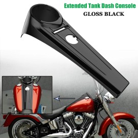 Unbranded Gloss Black Dash Panel Gas Tank Fuel Console Cover For Harley Softail 00-17 FLST