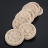 10Pcs Wood Carved Central Flower Frame Round Pattern Applique Corner