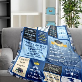 Graduation Gifts for Her Him Class of 2025 Throw Blanket for Women Men 2025 Graduation Decorations High School Seniors Gifts for Him Her 2025 Graduation Blankets College Graduates Blankets 50" X 60"