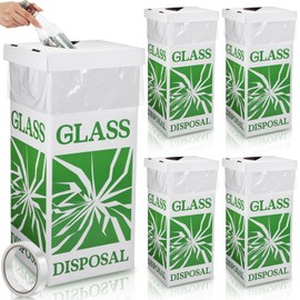 Resurhang 6 Pcs Broken Glass Disposal Box 12" L x 12" W x 27" H Floor Model Laboratory Glass Disposal Cardboard Box Container Bins Trash Cans Cartons for Party Broken Bottle