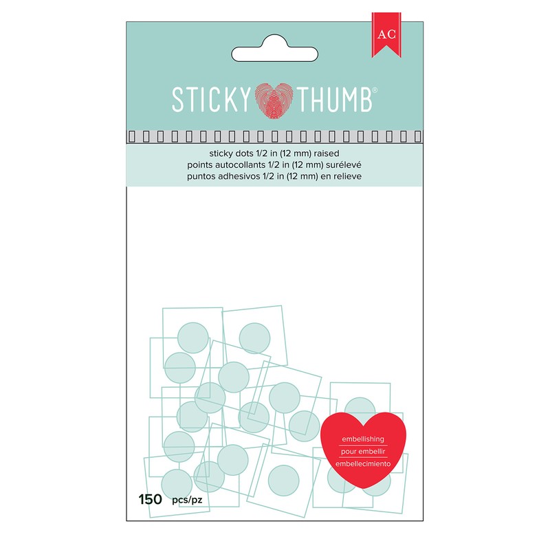 American Crafts - Puntos Adhesivos para Pulgar (150 Unidades, 1,27