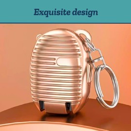 Small Nail Clipper, Mini Nail Clipper Keychain Portable Foldable Bag, Manicure Fingernail Cutter with Keyring, Hand and Foot (Rosegold)