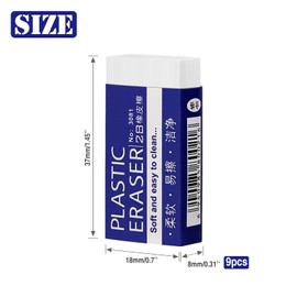 JOYSKY 10 Pcs Eraser-White, Erasers Multipack Rubbers Erasers for Kids on School,Office,Kids,Adults,Classic Latex Free Plastic Rubber,High Quality Rubber Erasers for kids,Ruber Novelty Kneaded Erasers