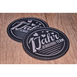 Wedding Anniversary Coasters (Set of 2) Couple Gift for Wedding Anniversary or Anniversary (5 Years)