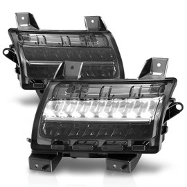 AmeriLite for 2018-2020 Wrangler JL Sport and Sport S Model Halogen Model Only. [Full LED DRL] Sequential Bumper Parking Lamp Turn Signal Smoke Lights Set