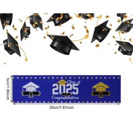 Penta Angel Graduation Water Bottle Labels 15Pcs Self Adhesive Class of 2025 Congrats Grad Decoration Stickers for Graduation Party Favor (Royal Blue)