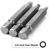50mm Magnetic Square Head Screwdriver Bits with 1/4 Inch Hex