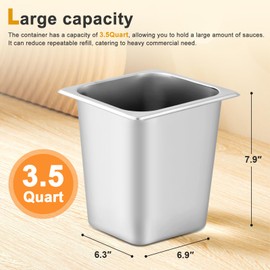 3.4Quart Sauce Pump Dispenser Stainless Steel Condiment Dispenser Pump Station Pump Dispenser for Syrup Ketchup Dressing BBQ Sauce