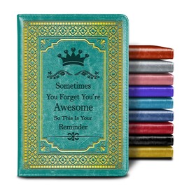 WHLBHG Inspirational Gift Sometimes You Forget You're Awesome FAUX Leather Journal Graduation Gifts Multi Color Journal Coworkers Gift BFF Gift,1 Pack (Green), (Reminder-Green)