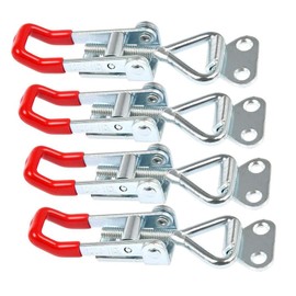4 Pack Heavy Duty Metal Toggle Latch, Adjustable Box Closure Tension Lock Pull Latch Clamp, Quick Release Toggle Catch Latch for Tool Boxes, Trunk Cases, Cabinets