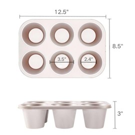 ROLUXENTIA Silver Popover Pan - 6-Cavity Non-Stick Tray Mold for Premium Homemade Cupcakes, Muffins, Cheesecakes, Breads - Professional Grade for Bakery & Kitchen Oven