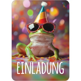 PACKLIST® Birthday Invitation Cards - 12 x Invitation Cards Frog for Your Celebration - Funny Invitation Cards Children's Birthday, Theme Parties and Special Occasions Unforgettable