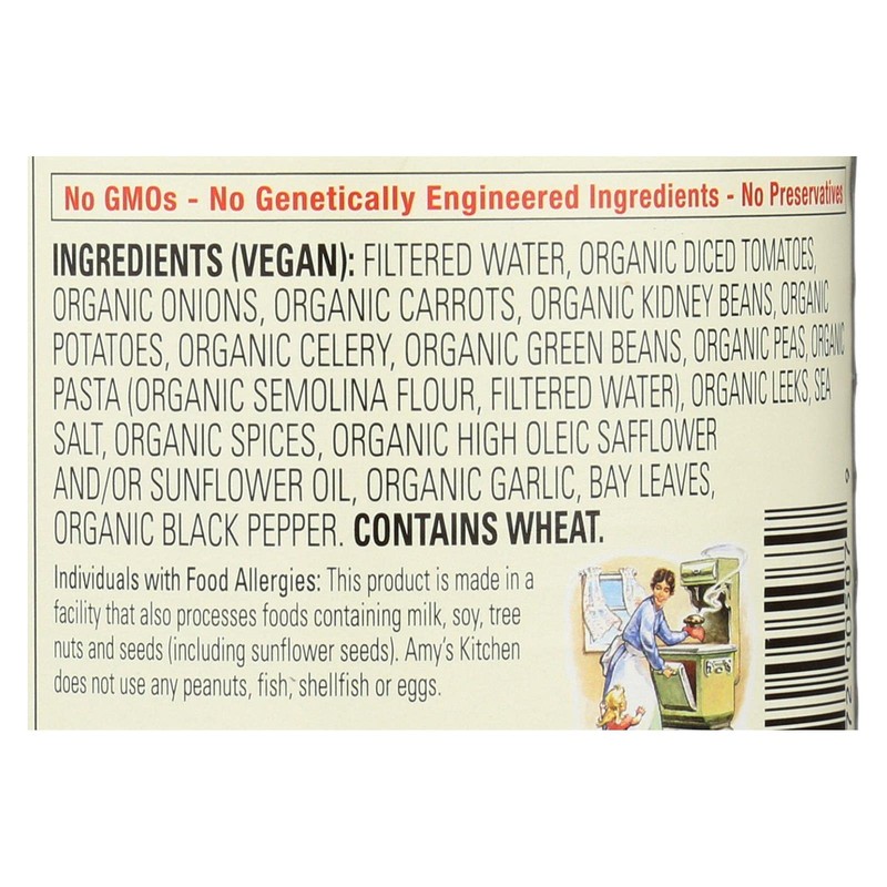 Amys Organic Minestrone Soup, 14.1 Ounce -- 12 per case.
