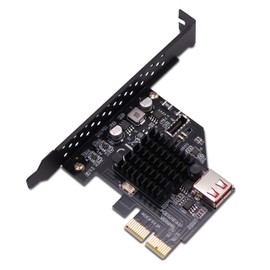 EZDIY-FAB USB3.1 Gen 2 Front Plate Connector 20-Pin Expansion Card 10Gbps USB 2.0 PCI Express 3.0 X2 Adapter for Desktop PC (ASM3142)