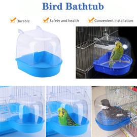 NINGVIHE Bird Bath for Cage,Bird Bath Tub,Bird Cage Accessories Parrot Bathing Tub for Small Birds Canary Budgies Parrots (A Style)
