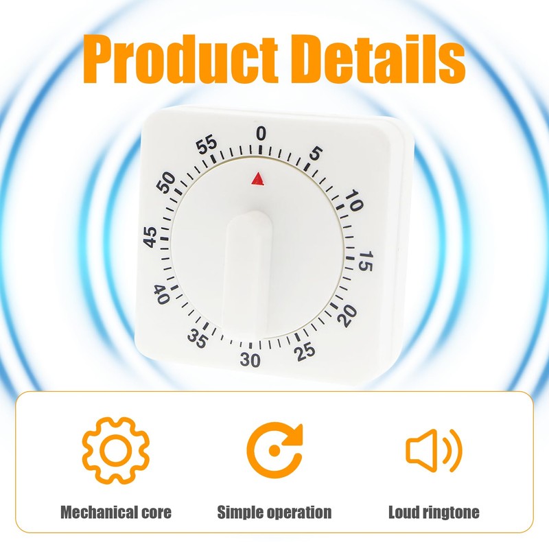Kitchen Timer Mechanical,60 Minute Cooking Timers for Kitchen with Alarm