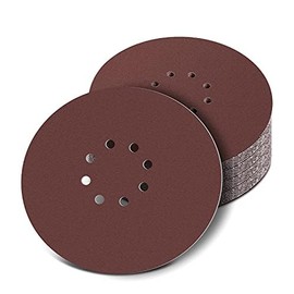 225 mm Sanding Discs Grit 80, Sandpaper 225 mm Velcro for Long Neck Sanders Sanding Giraffe Sanding Giraffe Drywall Sanders (30 Pieces, 8 Holes)