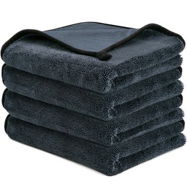 CICMOD Car Drying Towel Gray 600 GSM Microfiber Towels for Car Detailing 35"x24" - Pack of 4