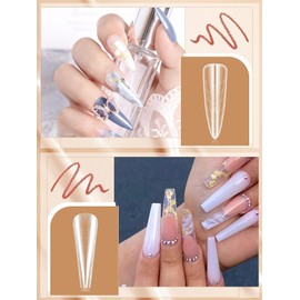 EBANKU 288 Polygel Nagelformen, matt transparent für Pediküre wiederverwendbare Full Cover Nagelform mit 72 French Nagelform Aufklebern, 6 Designs