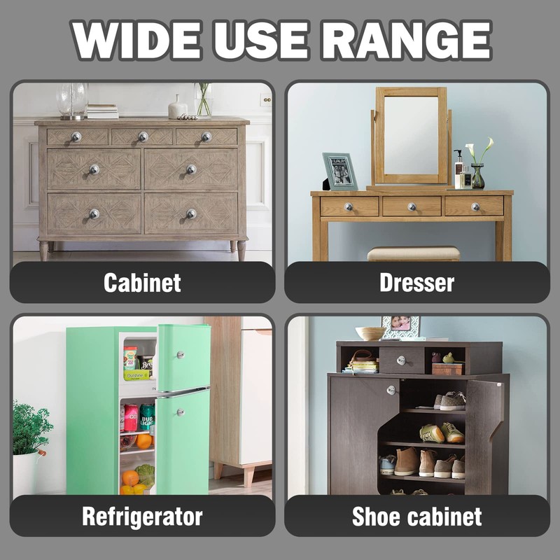 Uenhoy 4 Pcs Self-Stick Drawer Knobs Stainless Steel Cabinet Handle