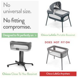 Bassinet Fitted Sheets for Chicco LullaGo Nest Portable Bassinet, Close to You 3-in-1 and Next2Me Bedside Bassinet – Snuggly Soft 100% Cotton – Light + Dark Grey – 2 Pack – Not for Lullago Anywhere