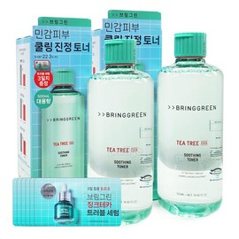 Bring Green Tea Tree Cica Soothing Toner 500mlx2 - Large Capacity / 브링그린 티트리 시카 수딩 토너 500mlx2개- 대용량