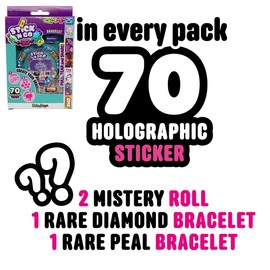 #sbabam Stick 'N Go 3 Pack Kids Bracelets with Charms and 210 Collectable Holographic Stickers - Bracelet for Girls and Boys to Personalise with Beads for Bracelets from 6 Years
