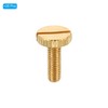 PATIKIL 20pcs M5x15mm Knurled Thumb Screws Flat Tip Brass Bolts