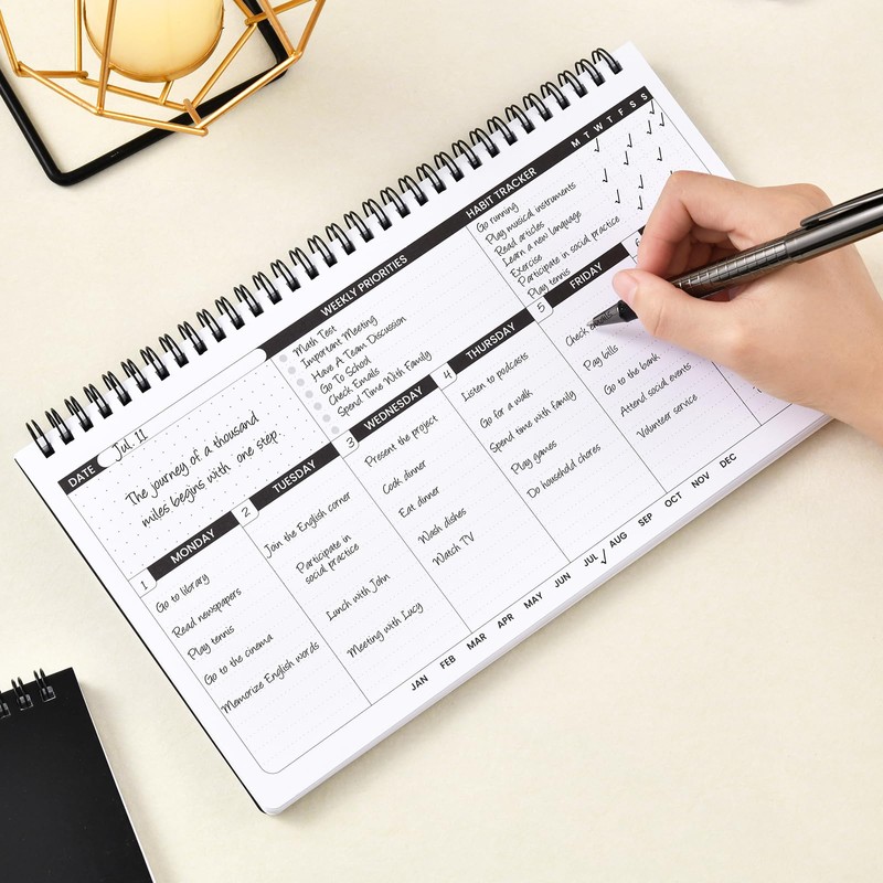 Weekly Planner 2026 - Spiral Bound, 11.2'' x 6.3'', Undated