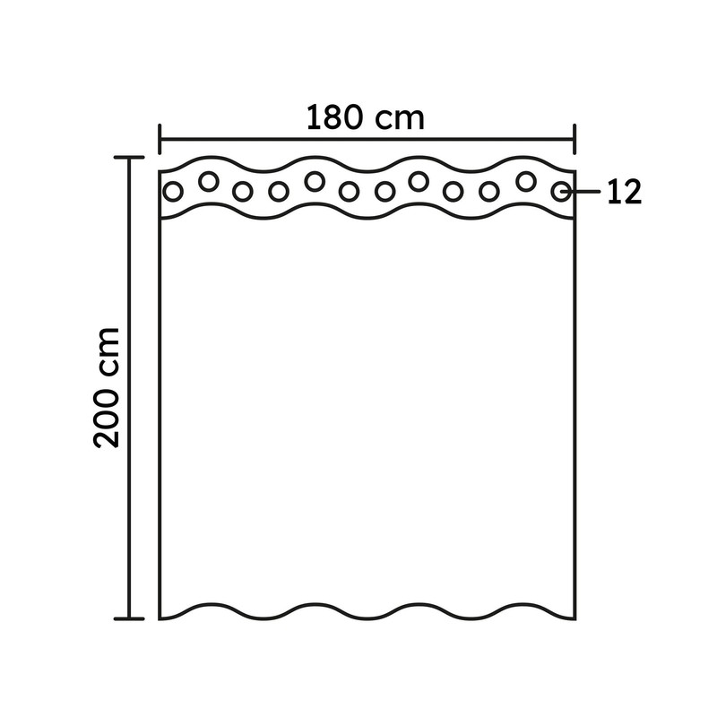Kleine Wolke Shower Curtain PEVA Pocket Clear 180 x 200