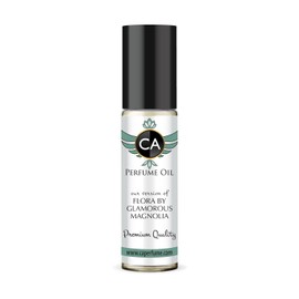 CA Perfume Impression of Flora By Glamorous Magnolia For Women Replica Fragrance Body Oil Alcohol-Free Essential Aromatherapy Sample Travel Size Concentrated Long Lasting Roll-On 0.3 Fl Oz/10ml