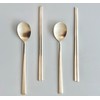 cozymomdeco Korean Made Traditional Utensil Flatware Simple Design Gold Color
