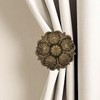 MERIVILLE Set of 2 Fleur Window Drapery Medallion Holdbacks, Curtain